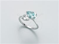 Anello Miluna Donna GEMMA DEL CIELO 375 OLD in Oro bianco Topazio LID3233X